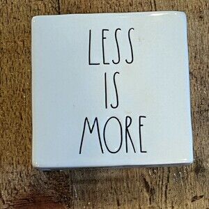 Rae Dunn Less is More More or Less Decorative Block Paperweight